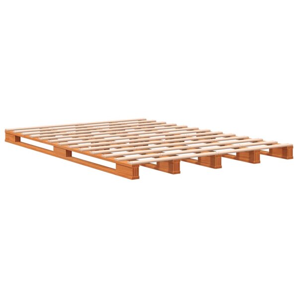 vidaXL Lit de palette cire marron 140x200 cm bois de pin massif