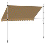 vidaXL Auvent rétractable manuel 350 cm Rayures jaunes et bleues
