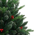 vidaXL Sapin de Noël artificiel à charnières avec baies rouges 150 cm