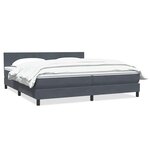 vidaXL Sommier à lattes de lit et matelas gris foncé 180x210cm velours