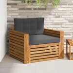 vidaXL Canapé d’extérieur Bois d'acacia massif et polyester