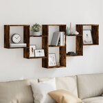 vidaXL Étagère murale chêne fumé 159x18x66 cm bois d'ingénierie