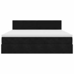 VidaXL Cadre de lit ottoman avec matelas noir 180x200 cm velours
