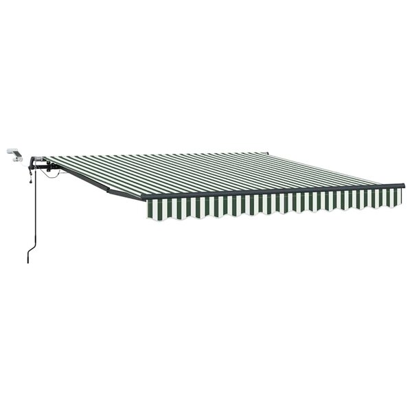 vidaXL Tissu de auvent Vert et blanc 350 x 250 cm Polyester