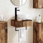 vidaXL Basin de lavage mural Bois ancien 40 x 35 x 39 cm