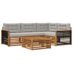 vidaXL Ensemble de canapés d'extérieur 5 pc Naturel et gris clair