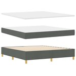 vidaXL Lit à ressorts avec matelas gris foncé 90x190 cm Gris foncé