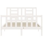 vidaXL Cadre de lit sans matelas blanc 140x190 cm bois de pin massif