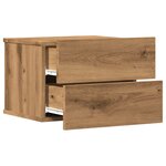 vidaXL Table de chevet murale chêne artisanal 40x32x30 cm