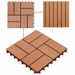 vidaXL Carreau de terrasse 11 Pièces Teck 30 x 30 cm WPC