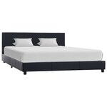 vidaXL Cadre de lit Noir Similicuir 140 x 200 cm