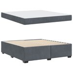 vidaXL Cadre de lit avec matelas Gris foncé 180 x 200 cm Velours