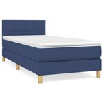vidaXL Sommier à lattes de lit avec matelas Bleu 100x200 cm Tissu