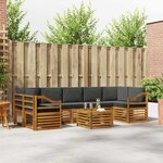 vidaXL Ensemble de canapés d'extérieur 8 pc Naturel et Anthracite