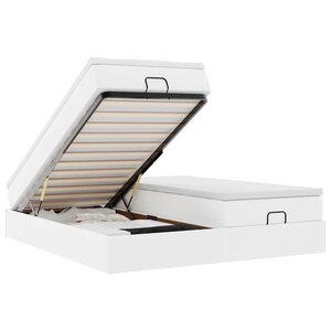 VidaXL Cadre de lit ottoman avec matelas blanc 200x200 cm similicuir