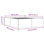 vidaXL Cadre de lit sans matelas gris béton 160x200 cm
