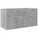 vidaXL Armoire lavabo de salle de bain avec bassin intégré gris béton