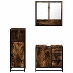 vidaXL Ensemble de meubles de salle de bain 3 Pièces Chêne fumé