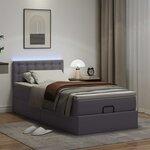 VidaXL Cadre de lit ottoman avec matelas gris 90x200 cm similicuir