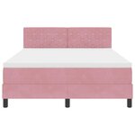 Lit de box spring avec matelas et LED rose 160x200 cm en velours