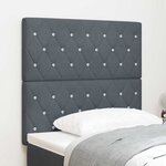 vidaXL Tête de Lit en Velours Argyle Manuel Gris foncé 90 cm Velours