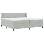 Lit coffre vidaXL avec matelas Gris clair 200x200 cm Velours