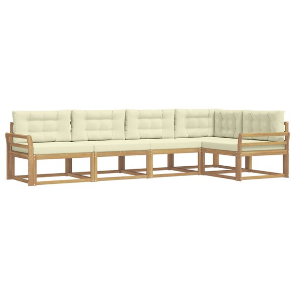 vidaXL Ensemble de canapés d'extérieur 4 pc Blanc et crème Polyester