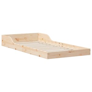 vidaXL Cadre de lit Marron 90 x 220 cm Bois massif en pin
