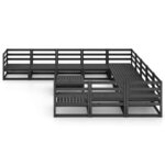 vidaXL Salon de jardin 12 Pièces bois de pin massif