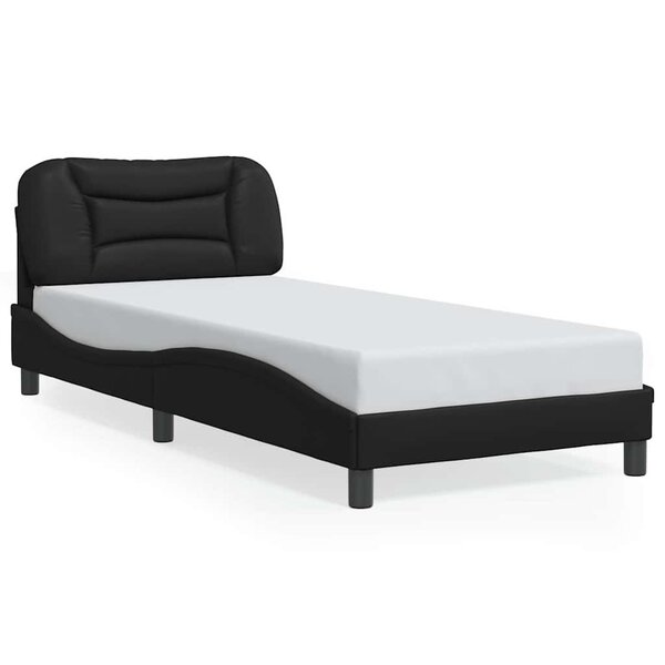 vidaXL Cadre de lit sans matelas Hvar noir 90x200 cm similicuir