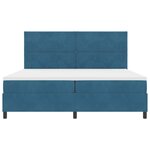 vidaXL Lit à ressorts avec matelas Bleu foncé 200 x 200 cm Velours