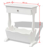 vidaXL Porte-revues Melrose Blanc