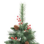 vidaXL Sapin de Noël artificiel avec pommes de pin et baies 210 cm
