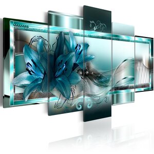 Tableau - sky blue lilies l x h en cm 100x50