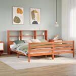vidaXL Lit bibliothèque sans matelas cire marron 180x200cm bois massif