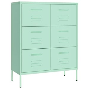 vidaXL Armoire à tiroirs Vert menthe 80x35x101 5 cm Acier