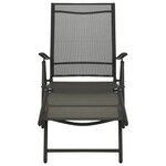 vidaXL Salon de jardin 3 Pièces textilène et aluminium noir