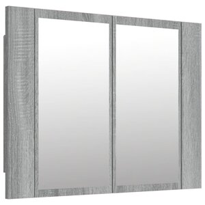 vidaXL Armoire à miroir LED Sonoma gris 60x12x45 cm Bois d'ingénierie