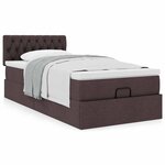 vidaXL Cadre de lit ottoman avec matelas marron foncé 80x200 cm tissu