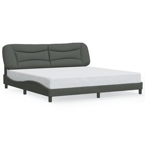 vidaXL Cadre de lit sans matelas Hvar gris foncé 200x200 cm tissu