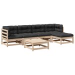 vidaXL Salon de jardin 6 Pièces avec coussins bois de pin massif