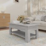 vidaXL Table basse sonoma gris 102x55x42 cm bois d'ingénierie