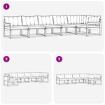 vidaXL Ensemble de canapés d'extérieur 6 Pièces Blanc et noir