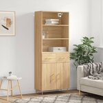 vidaXL Buffet haut Chêne sonoma 69 5x34x180 cm Bois d'ingénierie