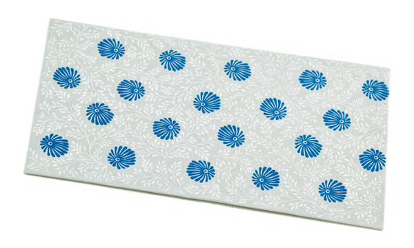 PAPERTREE MONSOON Lot de 5 Enveloppes cadeau 19x10cm - Gris/Turquoise