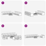 vidaXL Ensemble de canapés d'extérieur 9 pc Naturel et Beige Polyester