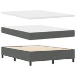 Lit Box Spring avec Matelas vidaXL Gris Foncé 160x200 cm Tissu