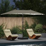 vidaXL Parasol de jardin Couleur sable 385 x 209 x 244 cm tissu