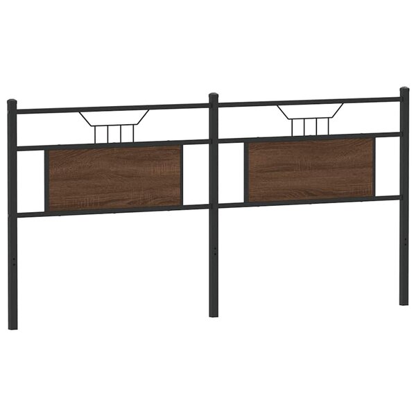 vidaXL Tête de lit chêne marron 180 cm bois d'ingénierie et acier