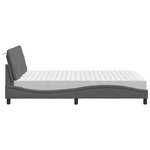 vidaXL Lit avec matelas gris foncé 120x200 cm tissu